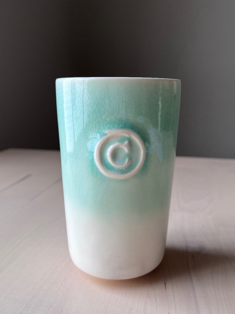 Anthropologie Wanda Ceramic Tumbler - Monogram "C"
